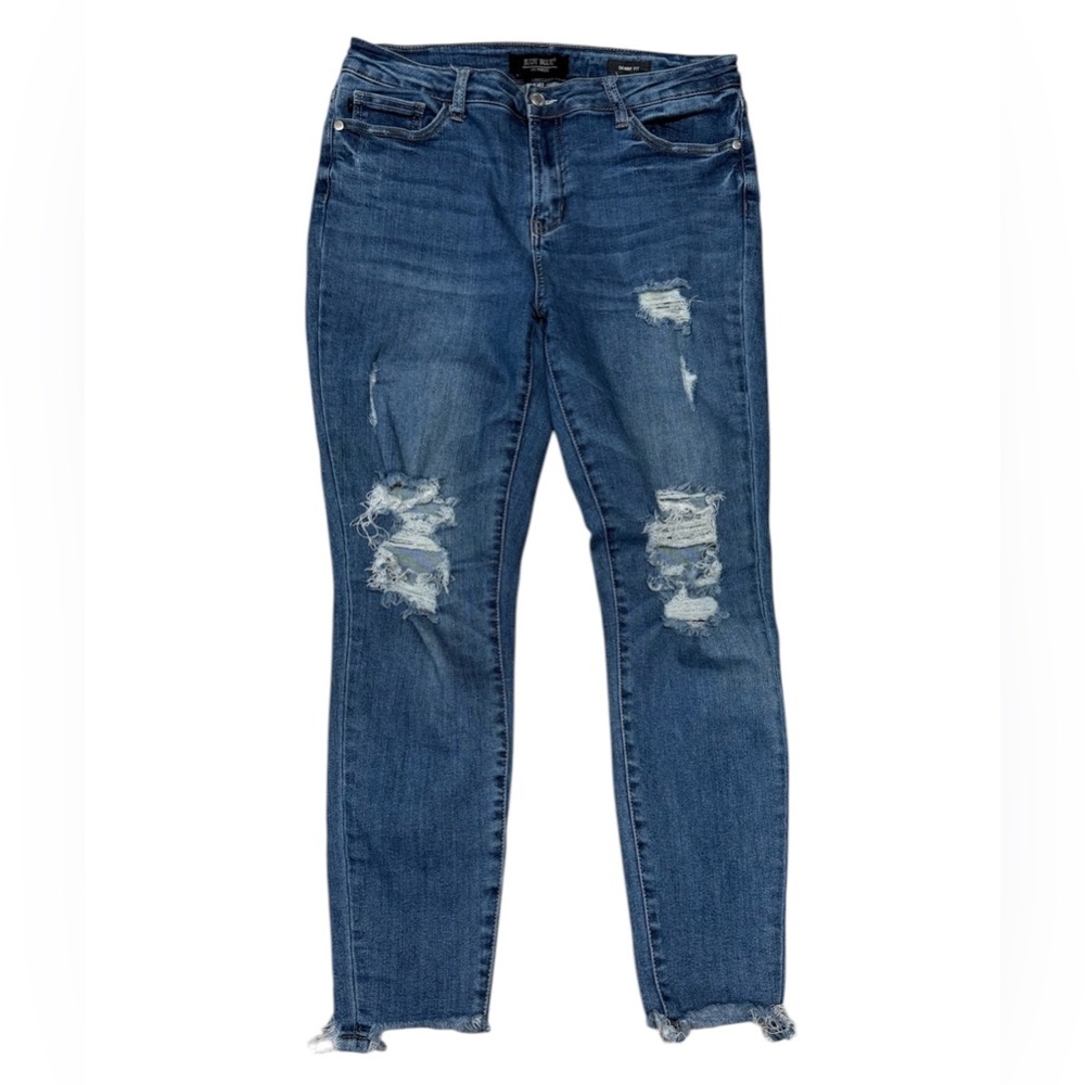 Judy Blue skinny fit distressed frayed hem crop sz 11/30 JB8884